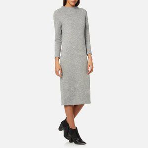 Hugo Boss Orange Label Damare Long-Sleeve Grey Knit Midi Dress M - NWT